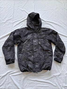 North Face Cryptic Recco Rescue Camo Ski Jacket Men’s Small Charcoal & Black